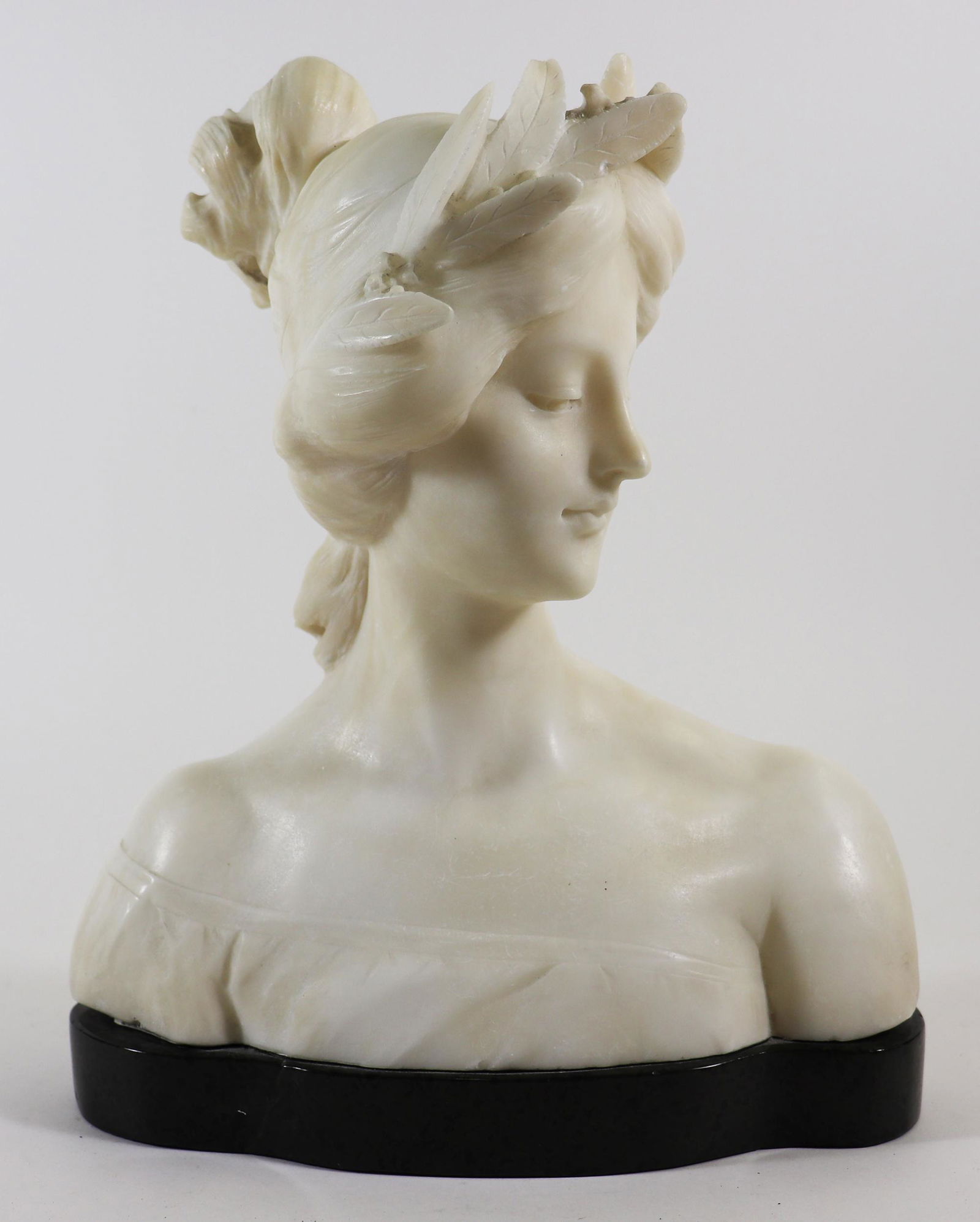 ITALIAN SIGNED ALABASTER FEMALE BUST (1 of 4)