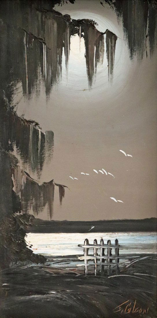 JAMES GIBSON MOONLIGHT RIVER HIGHWAYMEN PAINTING (1 of 4)