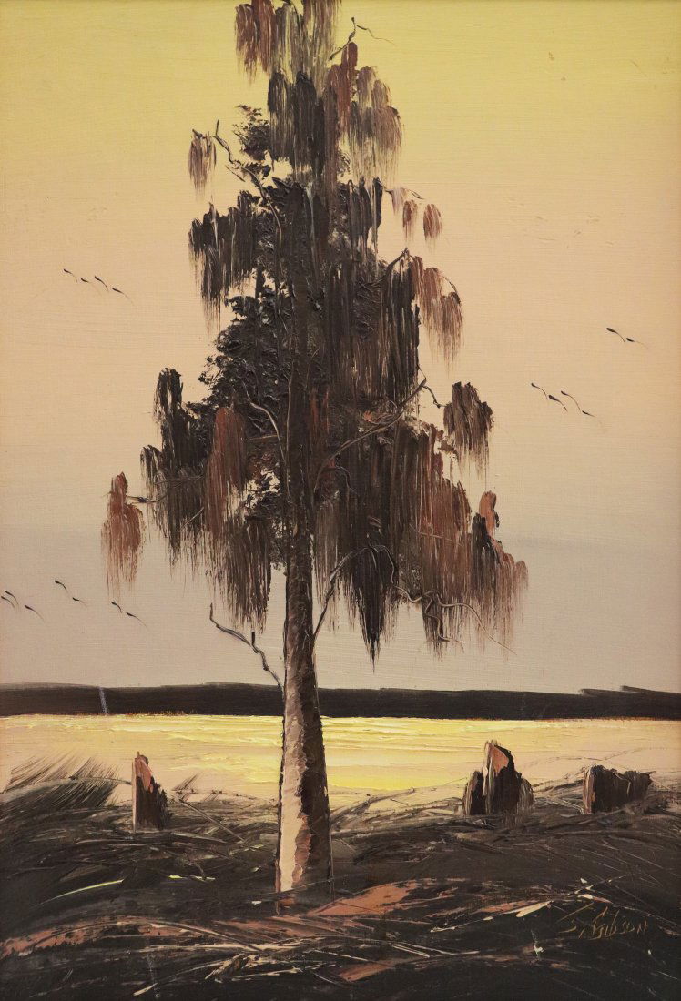 JAMES GIBSON SUNSET CYPRESS HIGHWAYMEN PAINTING (1 of 4)