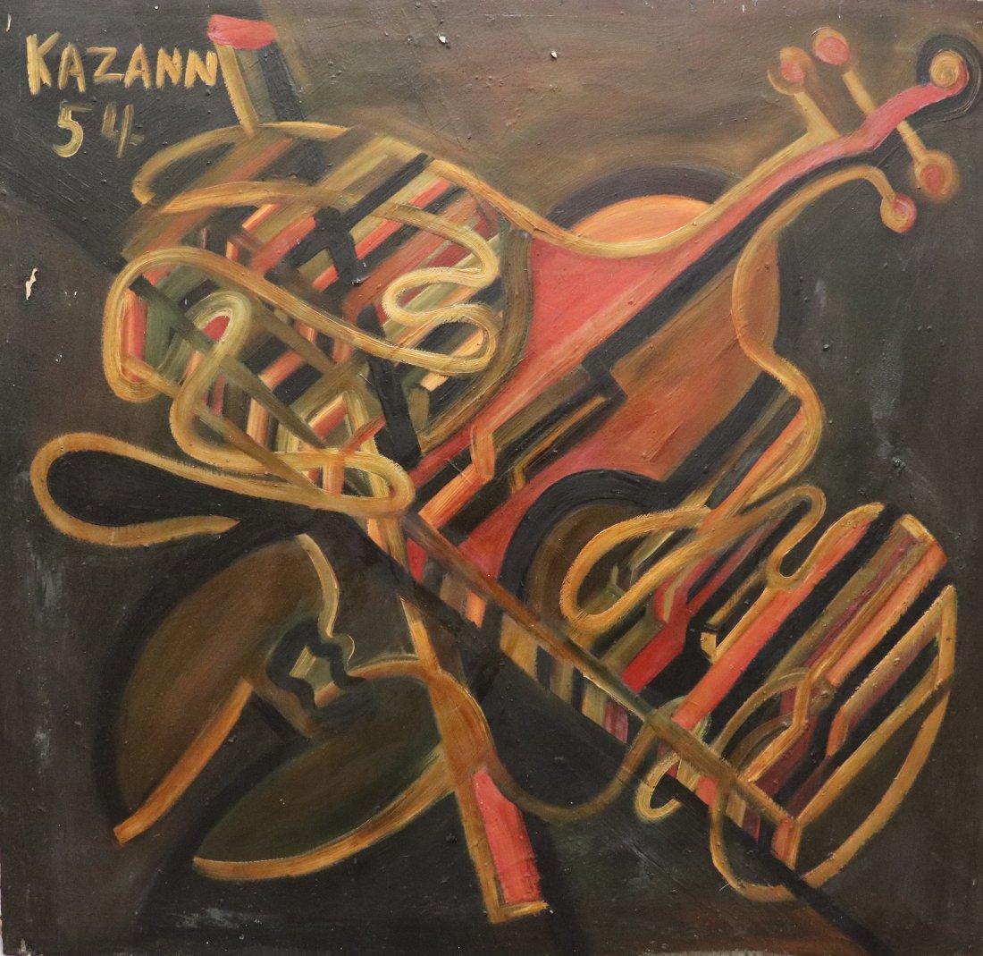 1954 JOHN KAZANN ABSTRACT PAINTING (1 of 6)