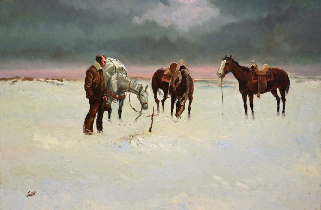 SANTOS BARBOSA "FUNERAL FOR A FRIEND" PAINTING (1 of 4)