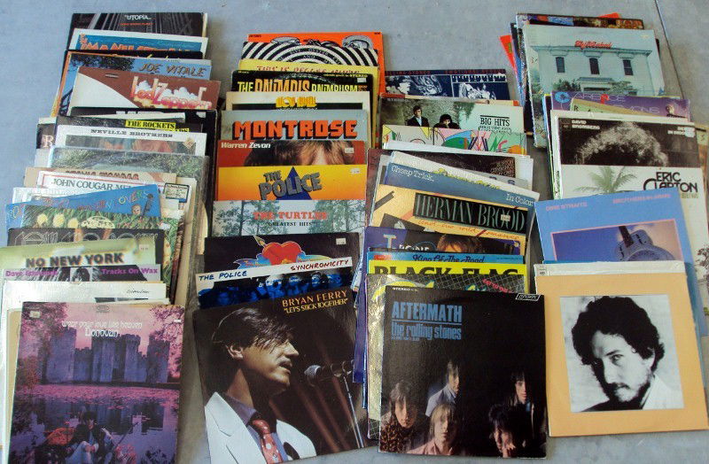 (188+) Rock N Roll LP Albums: The Beatles, Rolling Stones, Cream, The Clash, The Doors, Thin Lizzie, The Cars, Sex Pistols, Aerosmith, AC/DC, Traffic, The Velvet Underground, Steppenwolf, Eric Clapton, David Bowie, & Many More.