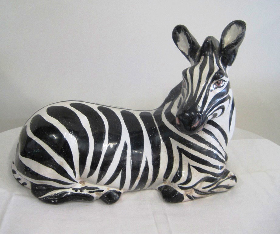 Clay Zebra Pottery: 9" Tall by 11 1/2" Long