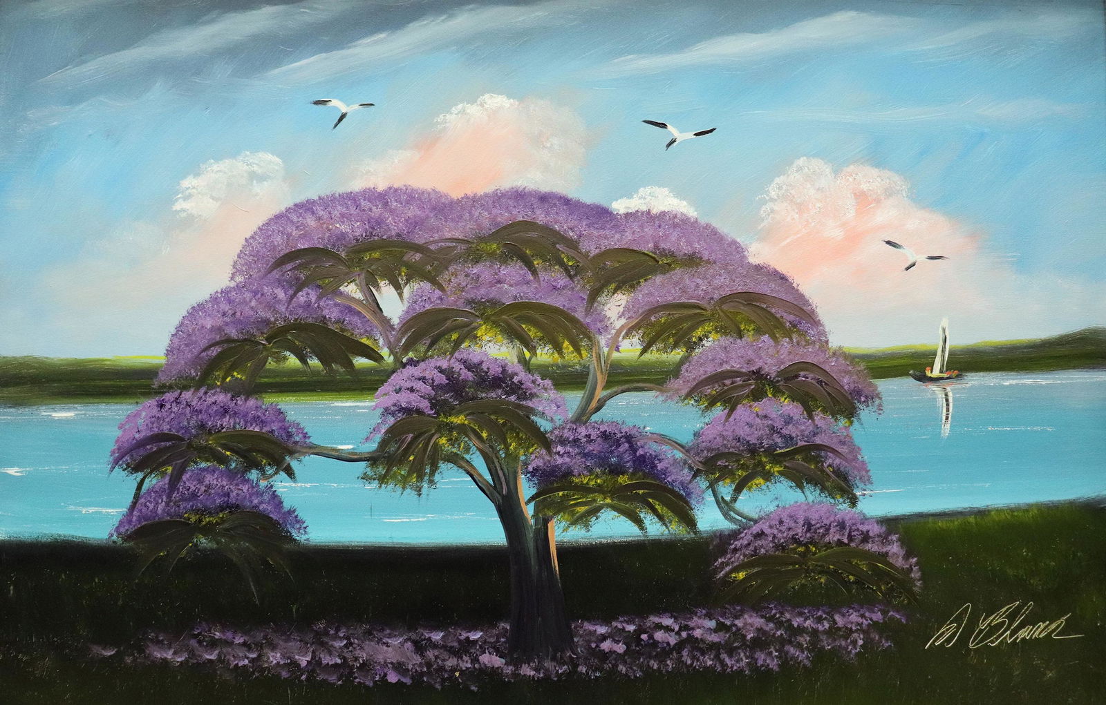 AL BLACK JACARANDA TREE HIGHWAYMEN PAINTING (1 of 4)