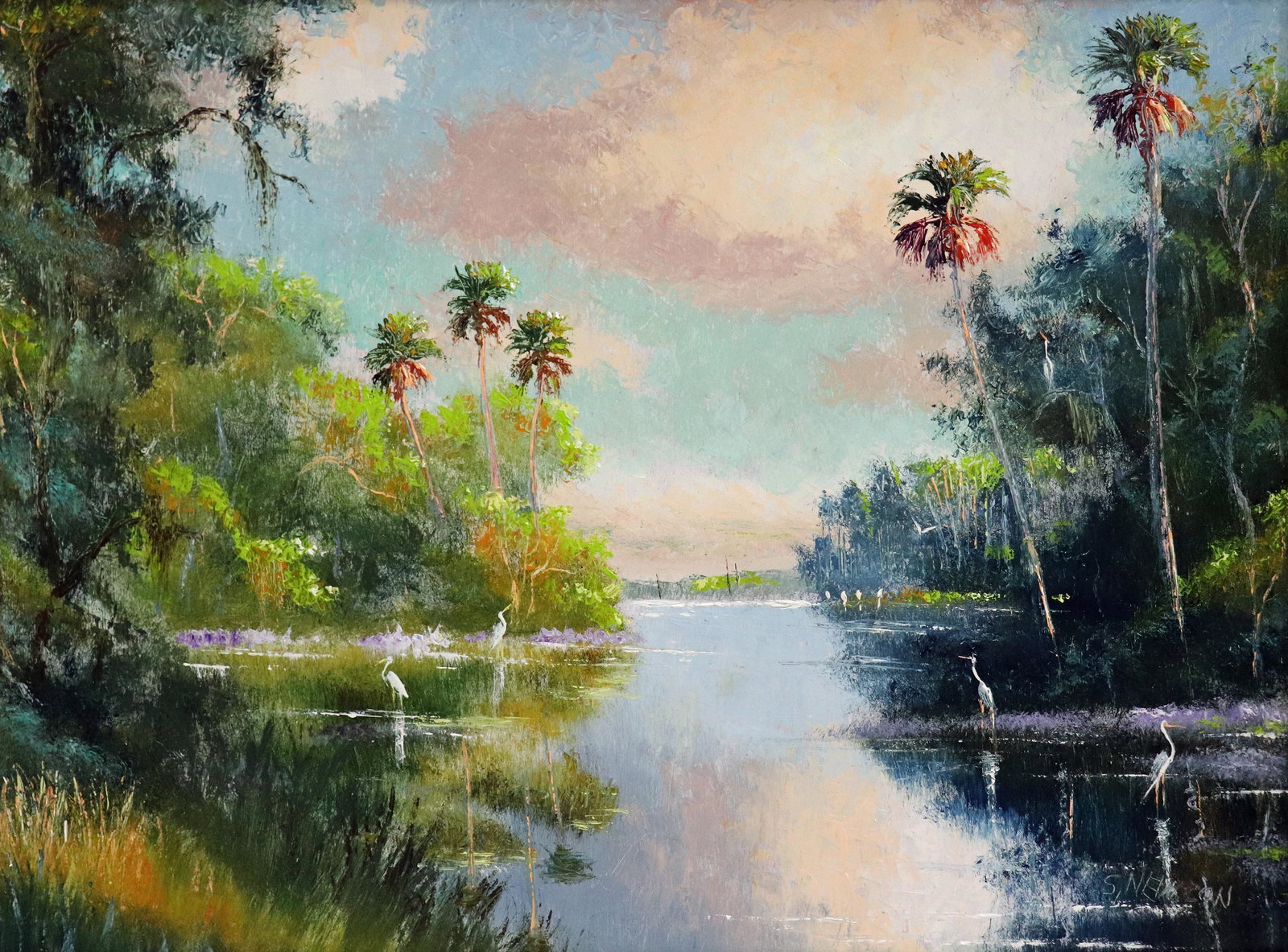 SAM NEWTON BACKWATER PALMS HIGHWAYMEN PAINTING (1 of 5)
