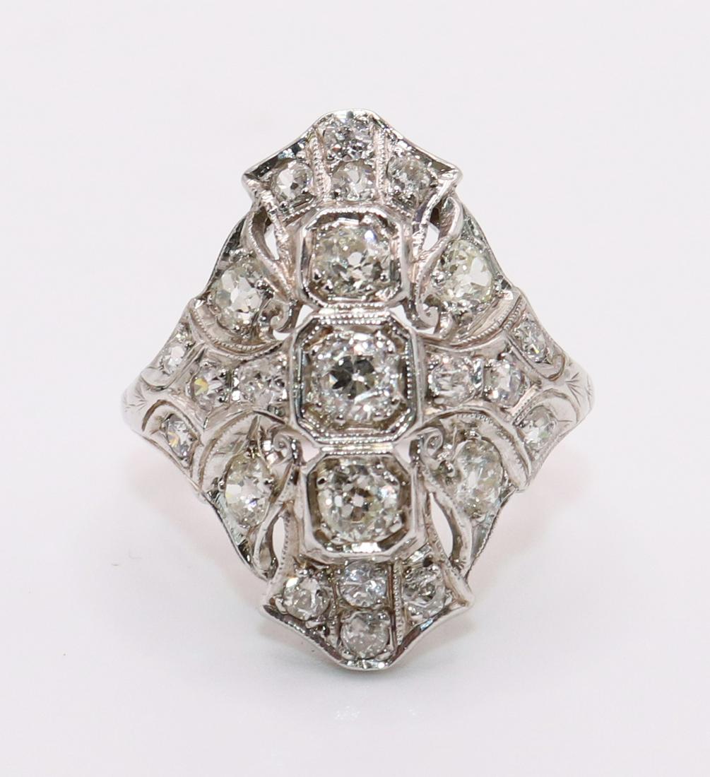 ART DECO 18K FILIGREE DIAMOND RING (1 of 4)