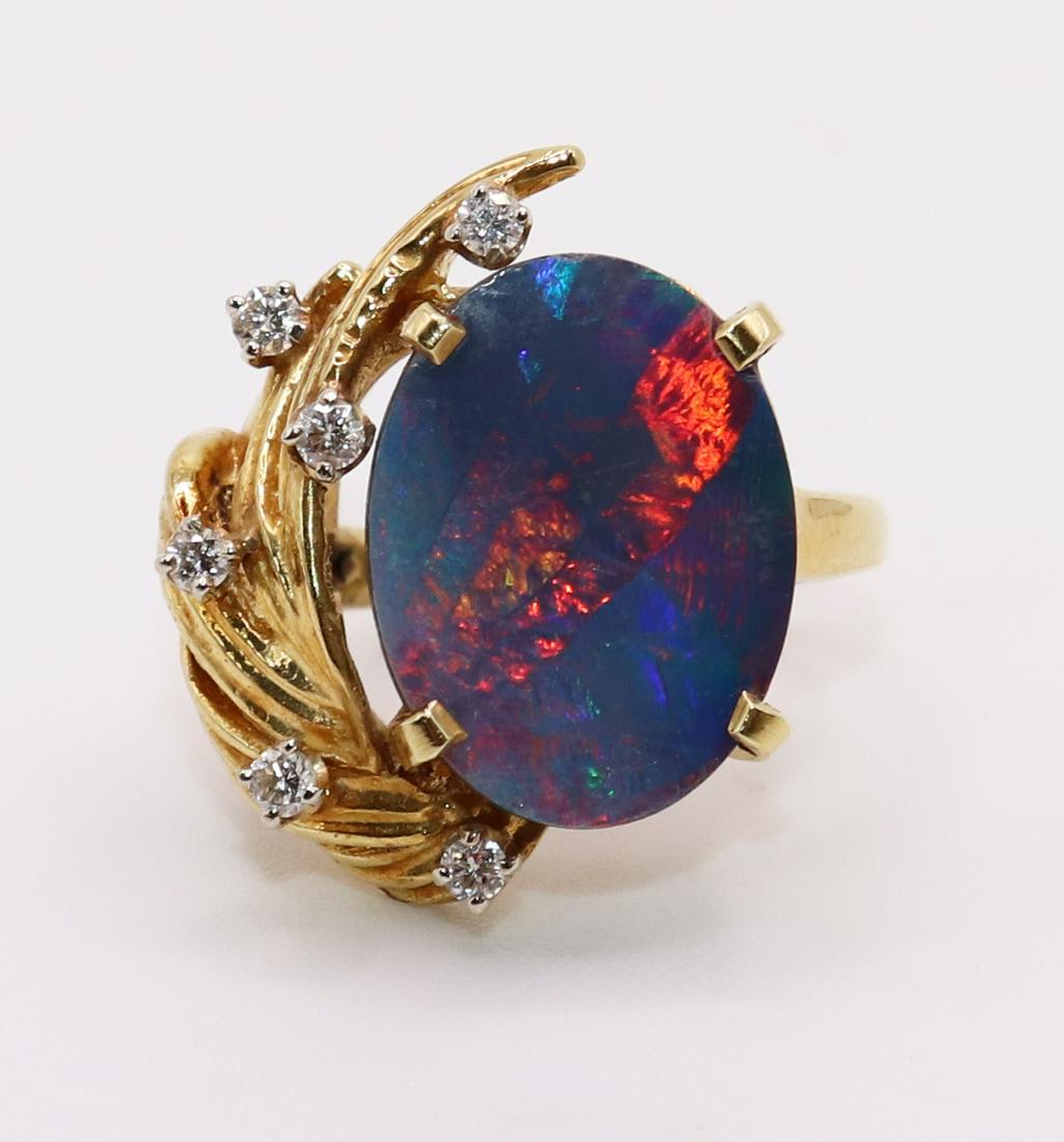 14K OPAL & DIAMOND RING (1 of 3)