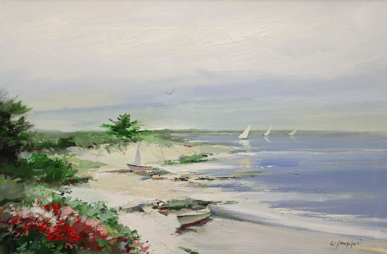 CHARLES C. GRUPPE BOATS ASHORE PAINTING (1 of 6)