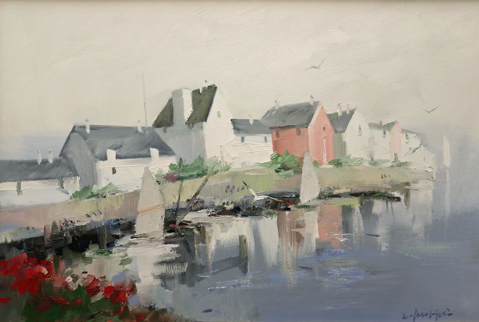CHARLES C. GRUPPE SEASIDE HOUSES PAINTING (1 of 5)