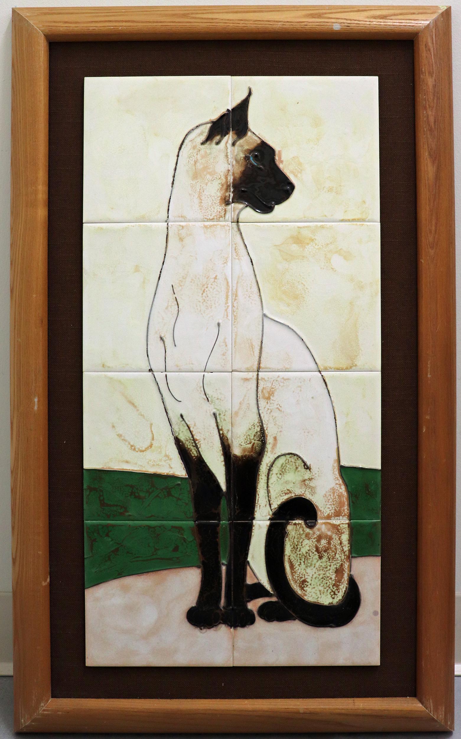 HARRIS STRONG MID CENTURY CAT TILE ARTWORK (1 of 3)
