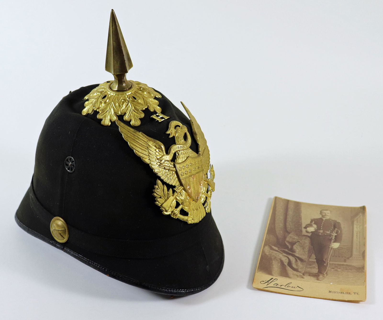 1881 ARMY INFANTRY OFFICER SPIKED PITH HELMET (1 of 6)
