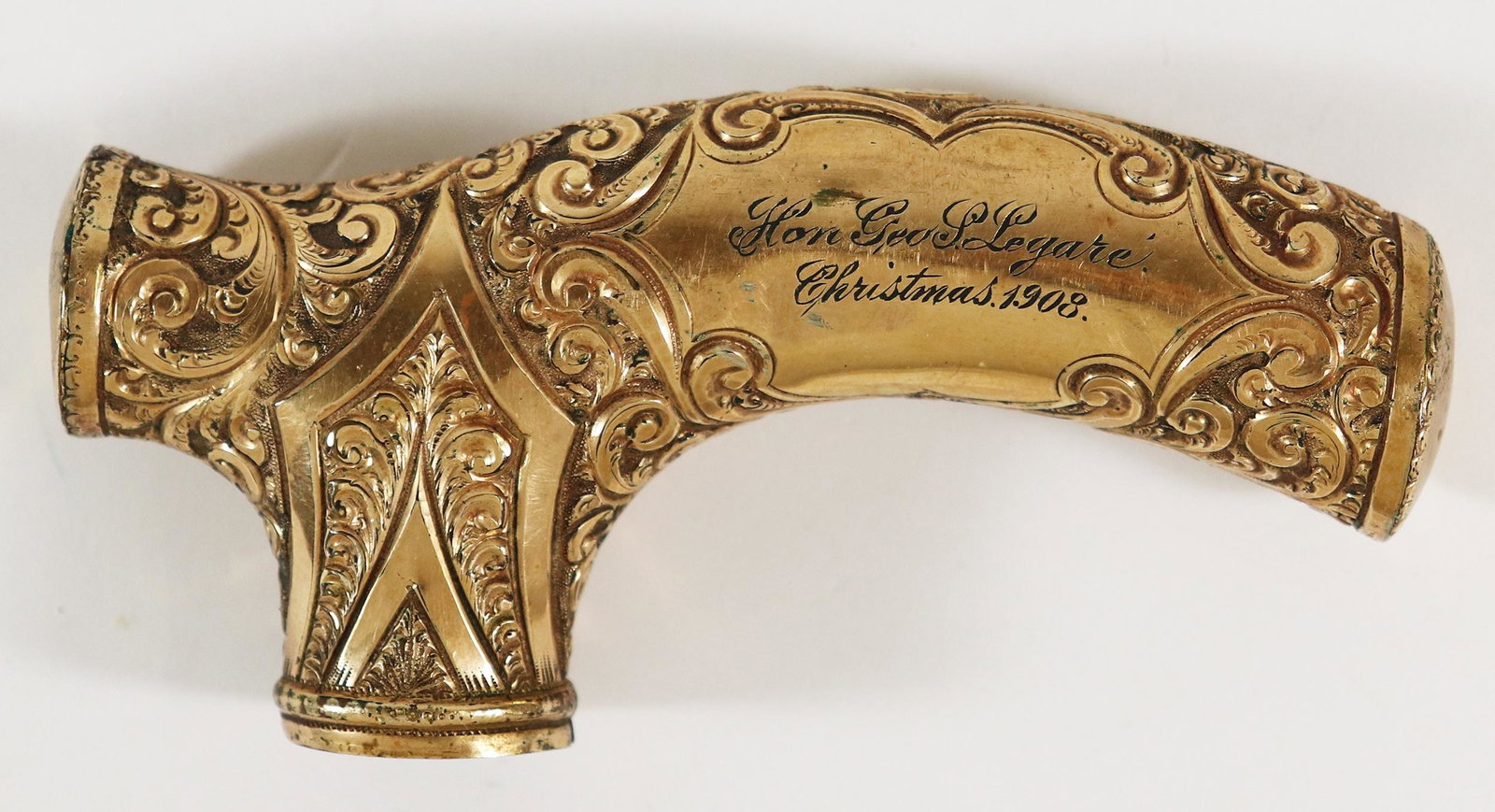 VICTORIAN GOLD FILLED PRESENTATION CANE HANDLE (1 of 3)