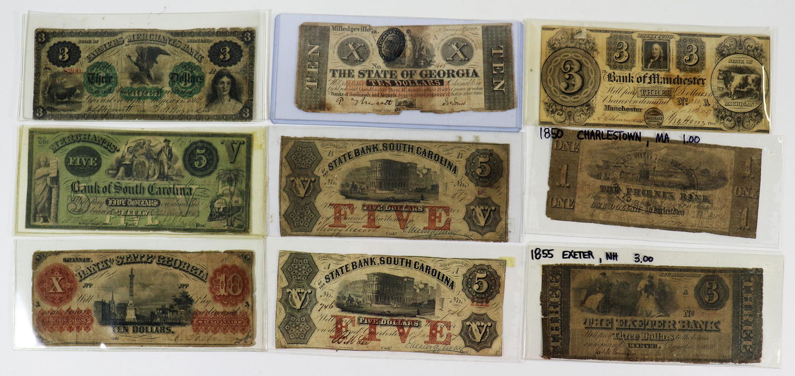 (9) OBSOLETE US BANK NOTE CURRENCY FROM THE 1800'S (1 of 4)