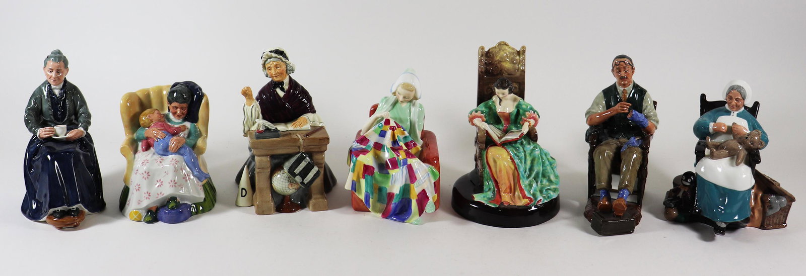 (7) ROYAL DOULTON SEATED FIGURINES (1 of 5)