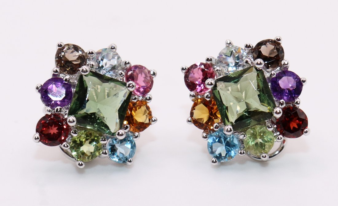 14K MULTI GEMSTONE EARRINGS (1 of 4)