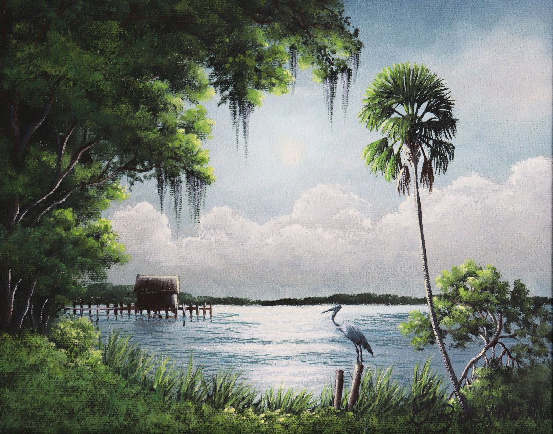 GEORGE BUCKNER MOONLIT RIVER HIGHWAYMEN PAINTING (1 of 4)