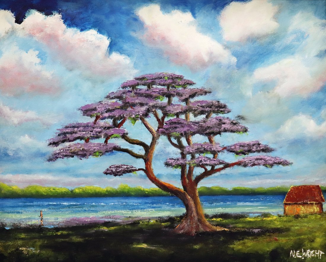 NORMAN WRIGHT FLORIDA JACARANDA PAINTNG (1 of 5)
