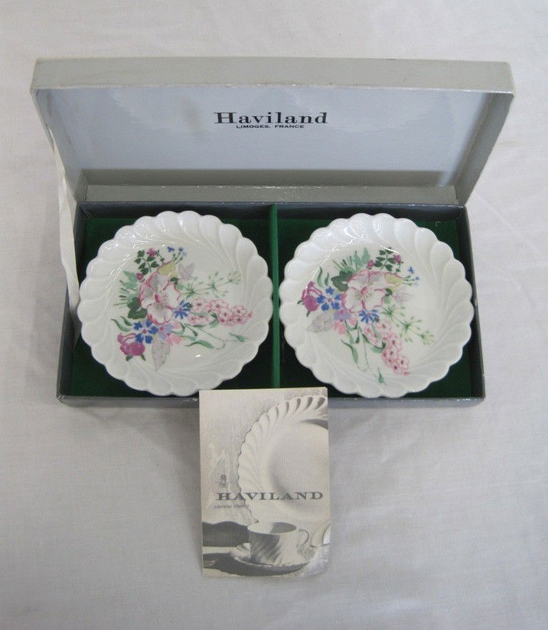 (2) Signed Haviland Limoges Dishes: Handsigned W/ Box.
