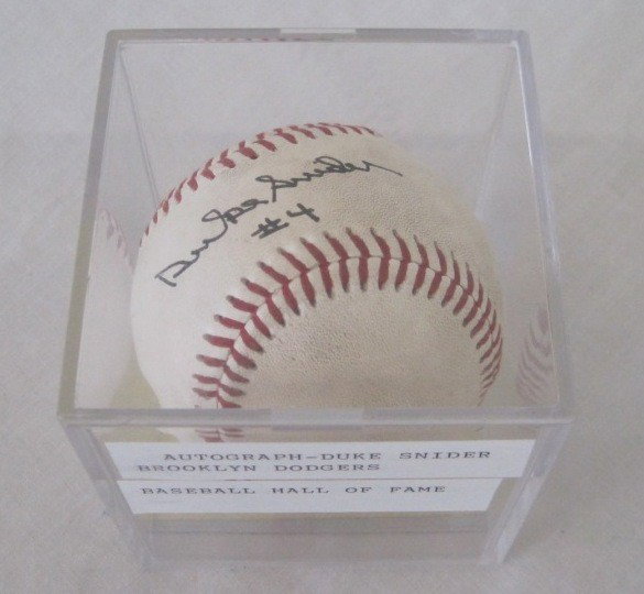 Duke Snider Autographed Baseball: W/ COA.