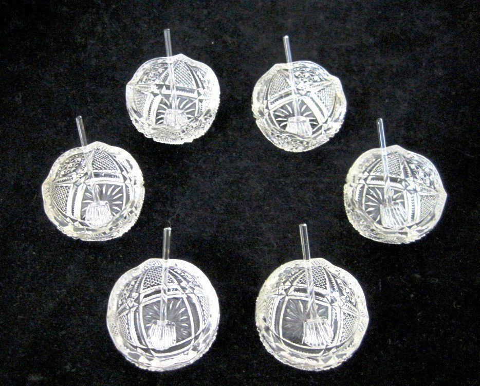 (6) Cut Glass Salt Cellars