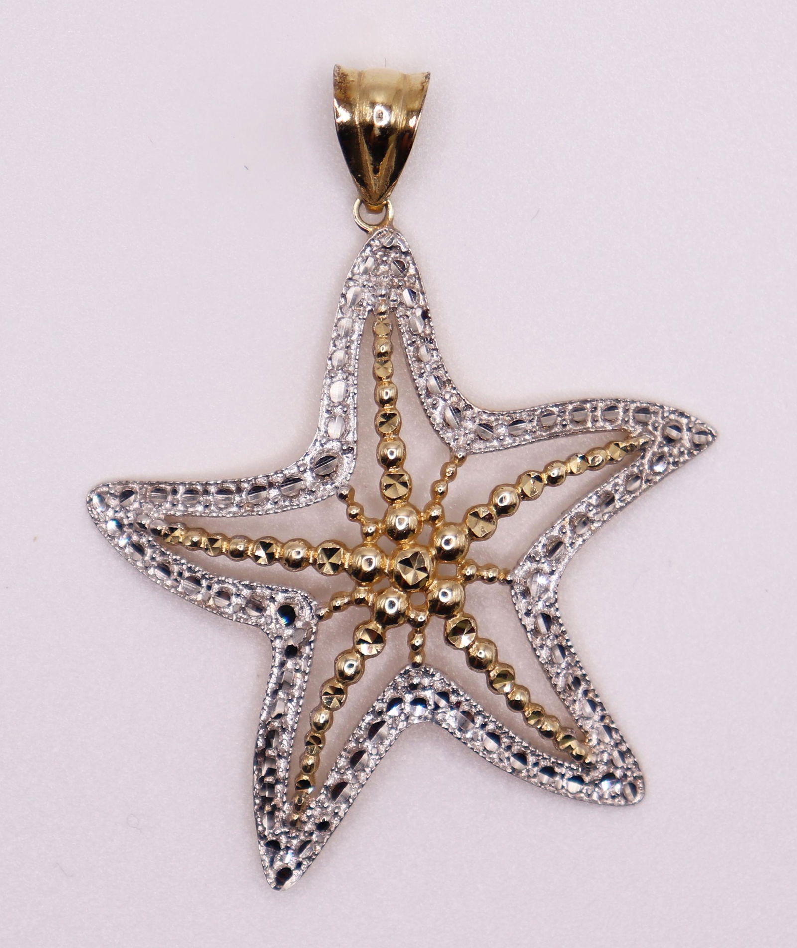 14K TWO TONE GOLD STARFISH PENDANT (1 of 3)