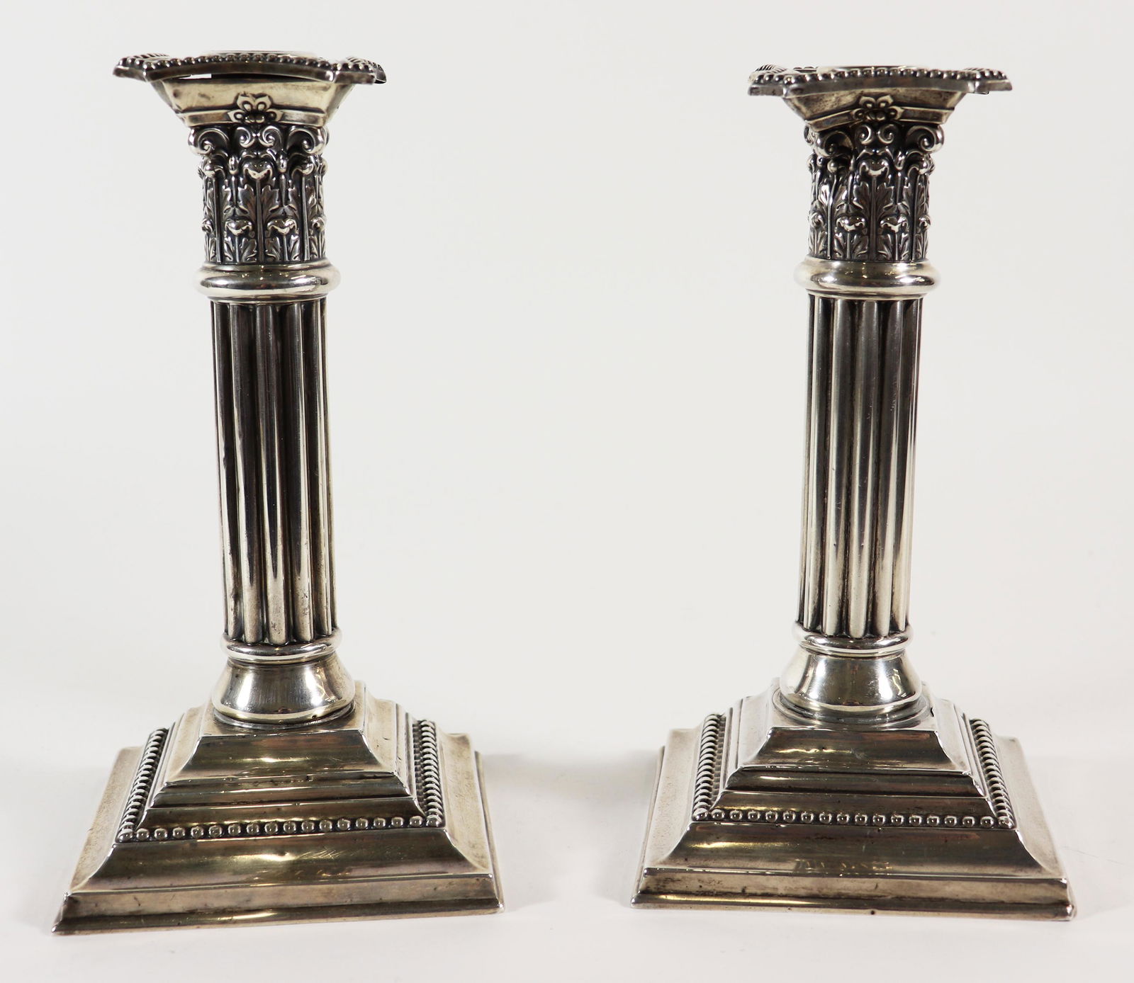 (2) MAUSER STERLING COLUMN CANDLESTICKS (1 of 3)