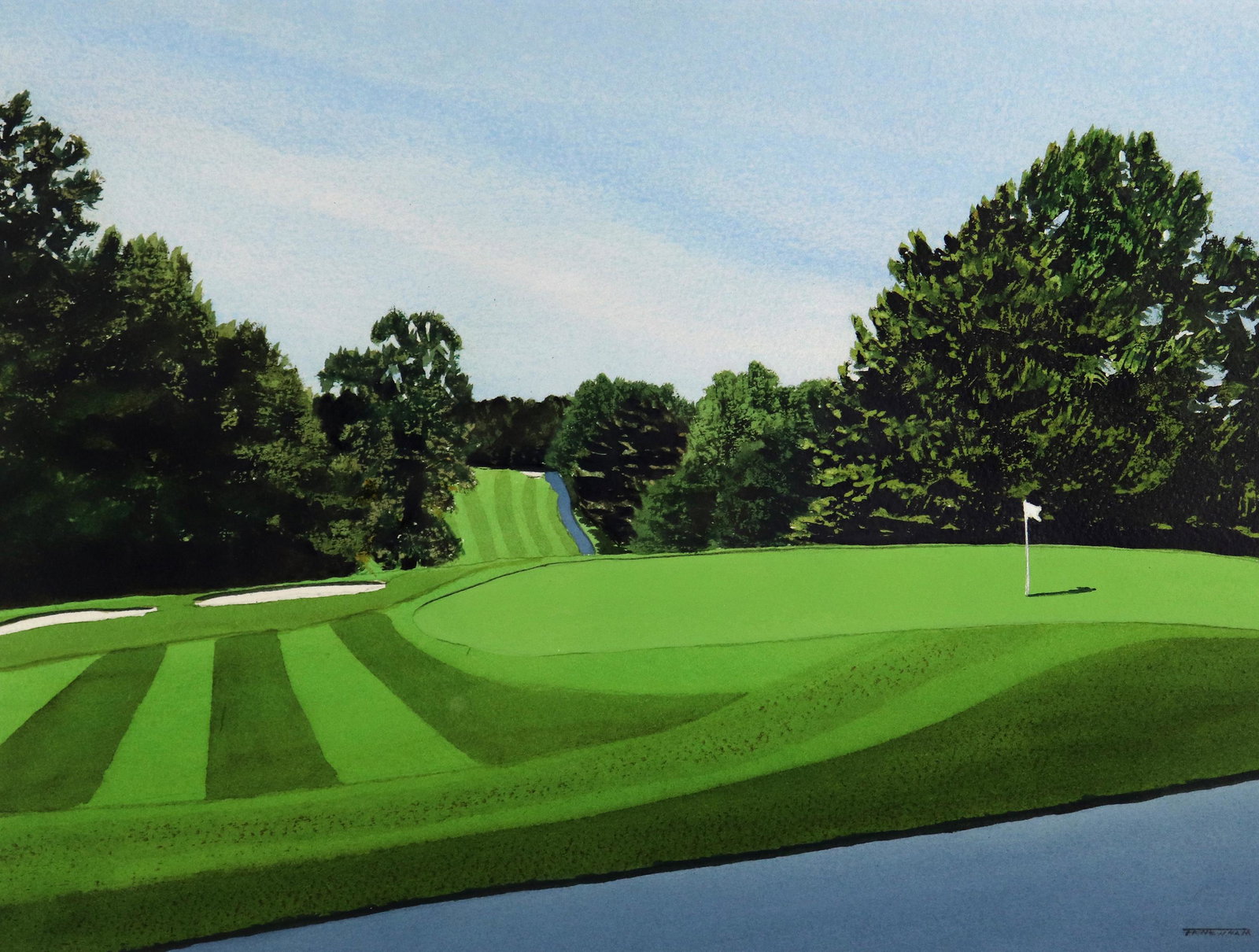 THOMAS NEWNAM FLORIDA GOLF COURSE WATERCOLOR (1 of 4)