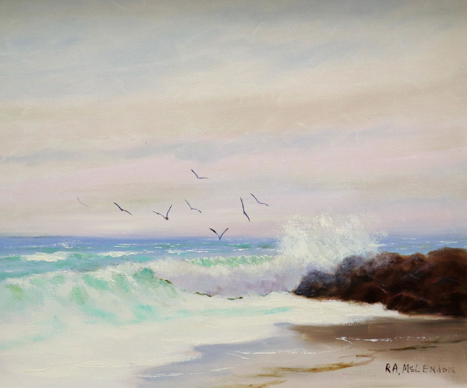 ROY MCLENDON CRASHING WAVES HIGHWAYMEN PAINTING (1 of 4)