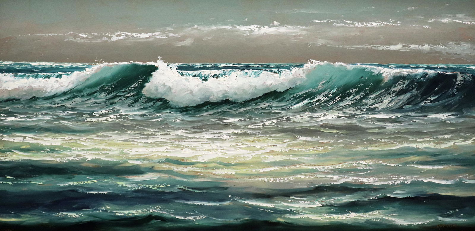 HAROLD NEWTON OCEAN WAVES HIGHWAYMEN PAINTING (1 of 6)