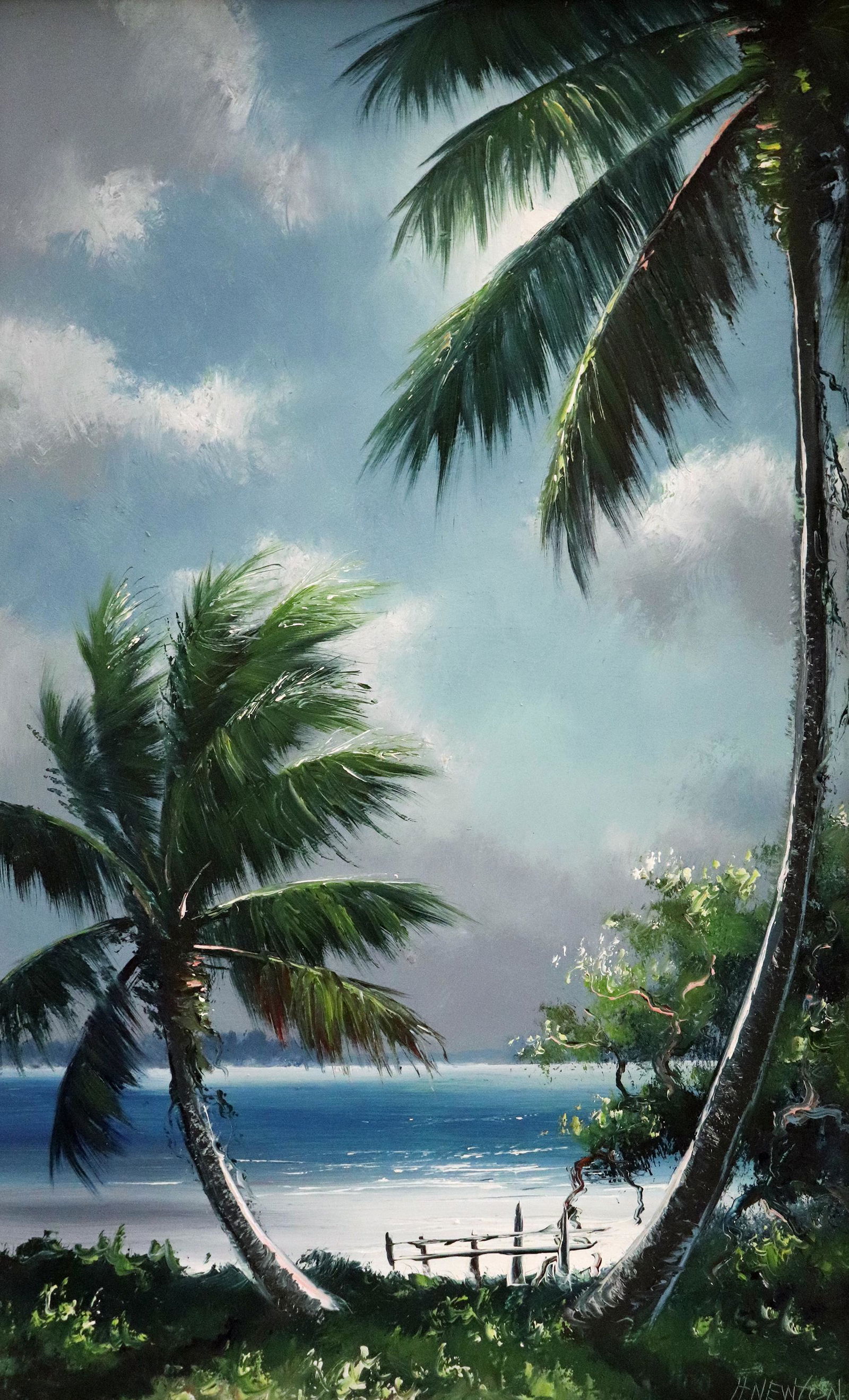 HAROLD NEWTON RIVER PALMS HIGHWAYMEN PAINTING (1 of 5)