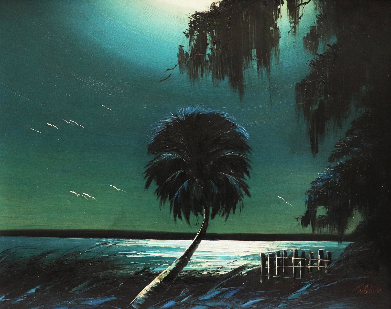 JAMES GIBSON BLUE PALM HIGHWAYMEN PAINTING (1 of 4)