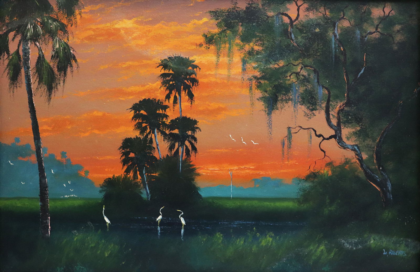 LIVINGSTON ROBERTS FL SUNSET HIGHWAYMEN PAINTING (1 of 5)