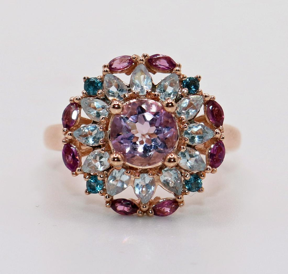 14K ROSE GOLD MULTI GEMSTONE RING (1 of 4)