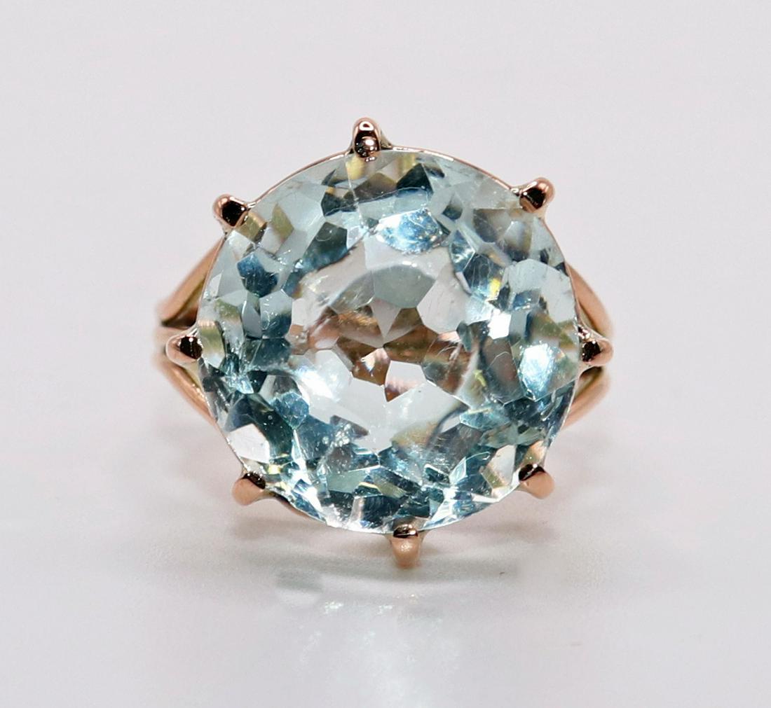 14K ROSE GOLD AQUAMARINE RING (1 of 3)