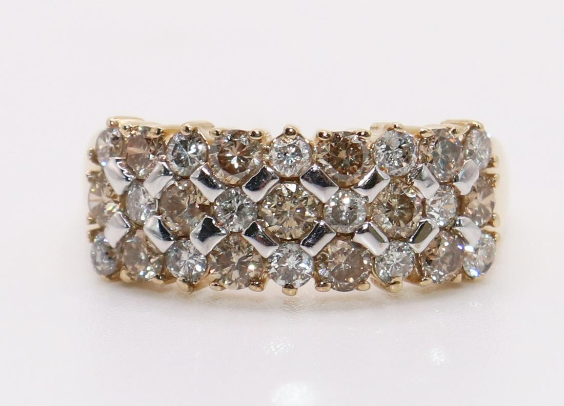 10K WHITE & CHAMPAGNE DIAMOND RING (1 of 3)