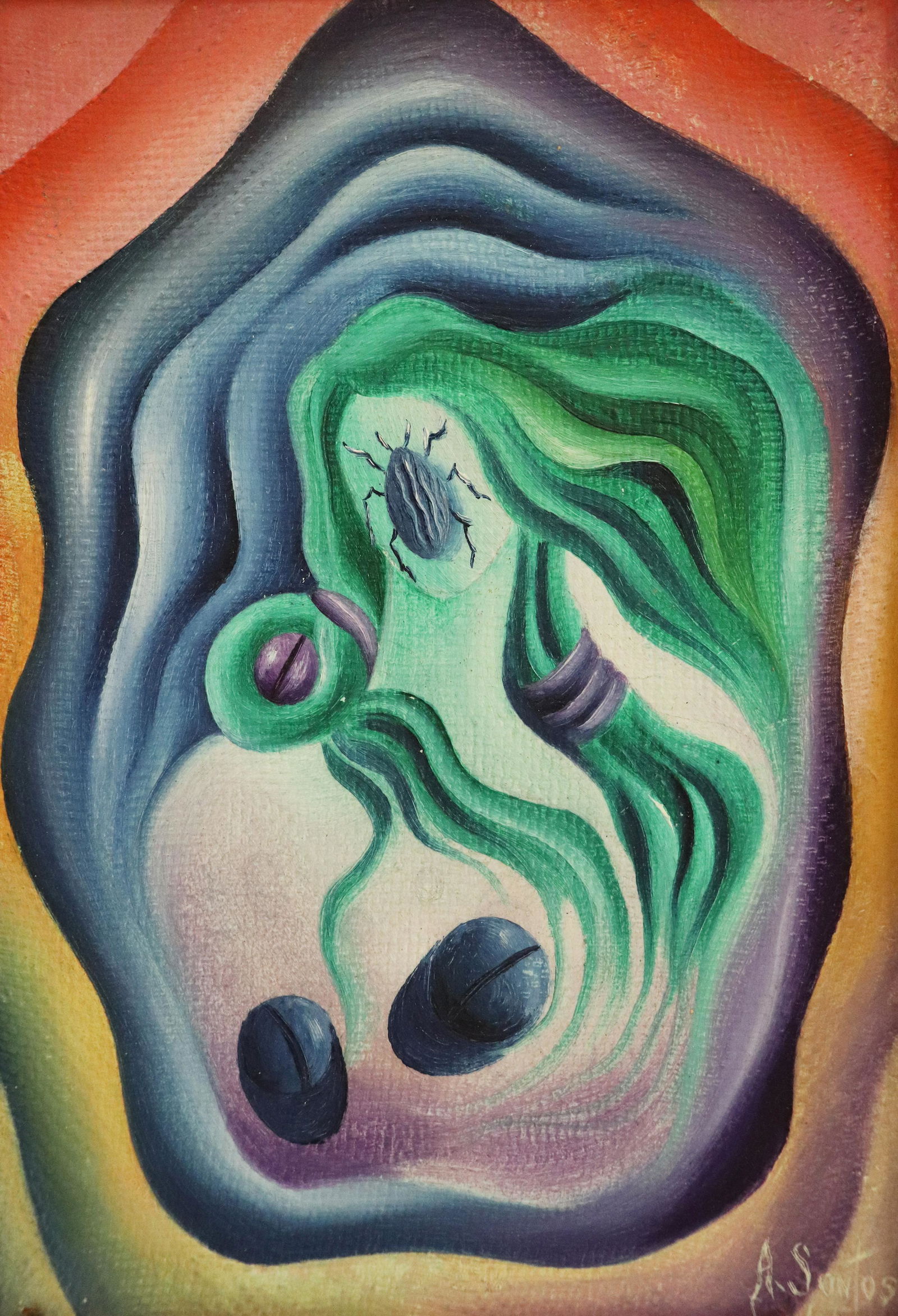 ANGELES SANTOS 1965 SURREALISM PAINTING (1 of 7)