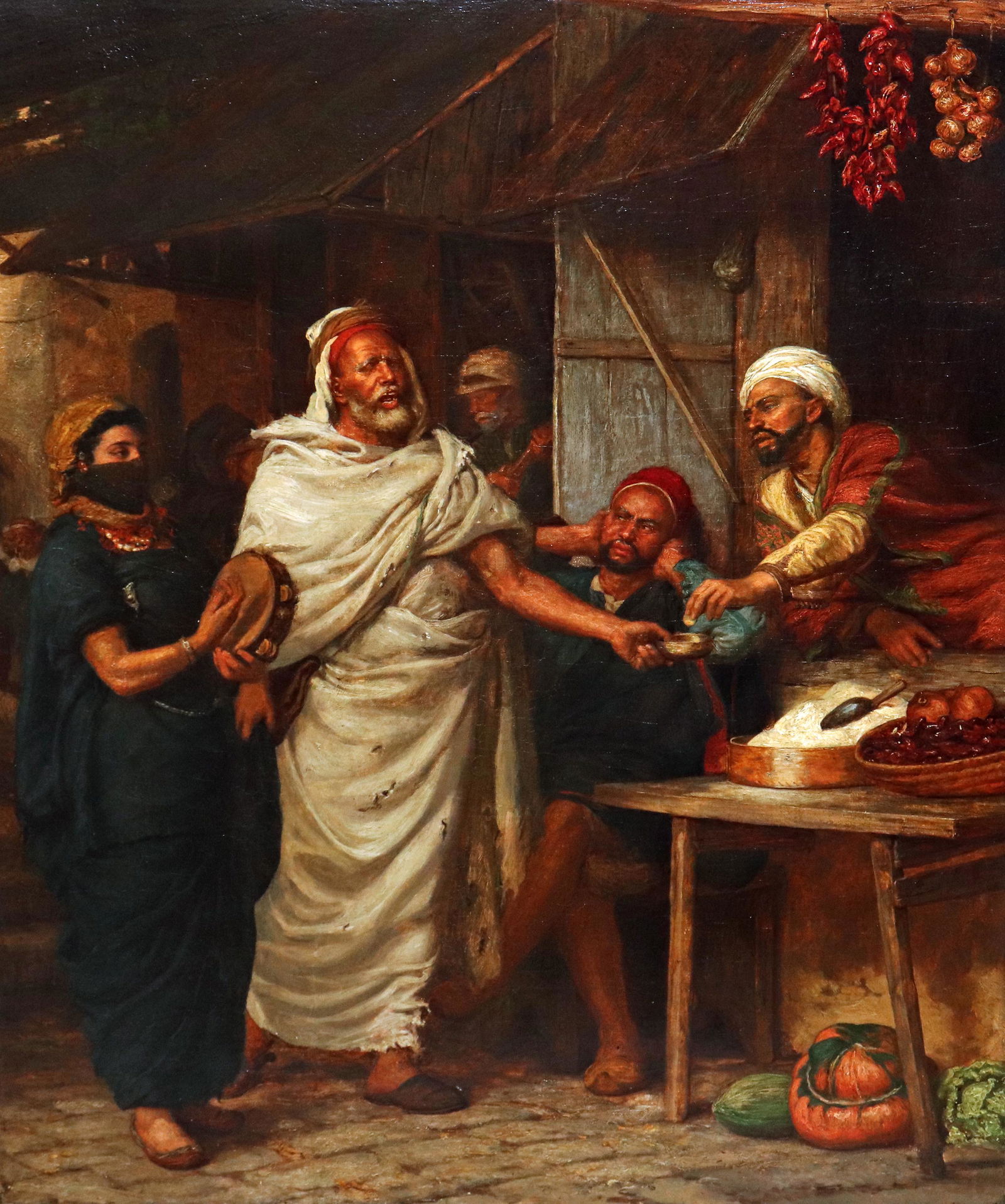 "BLIND BEGGAR" PAINTING ATTB. LEOPOLD CARL MULLER (1 of 6)