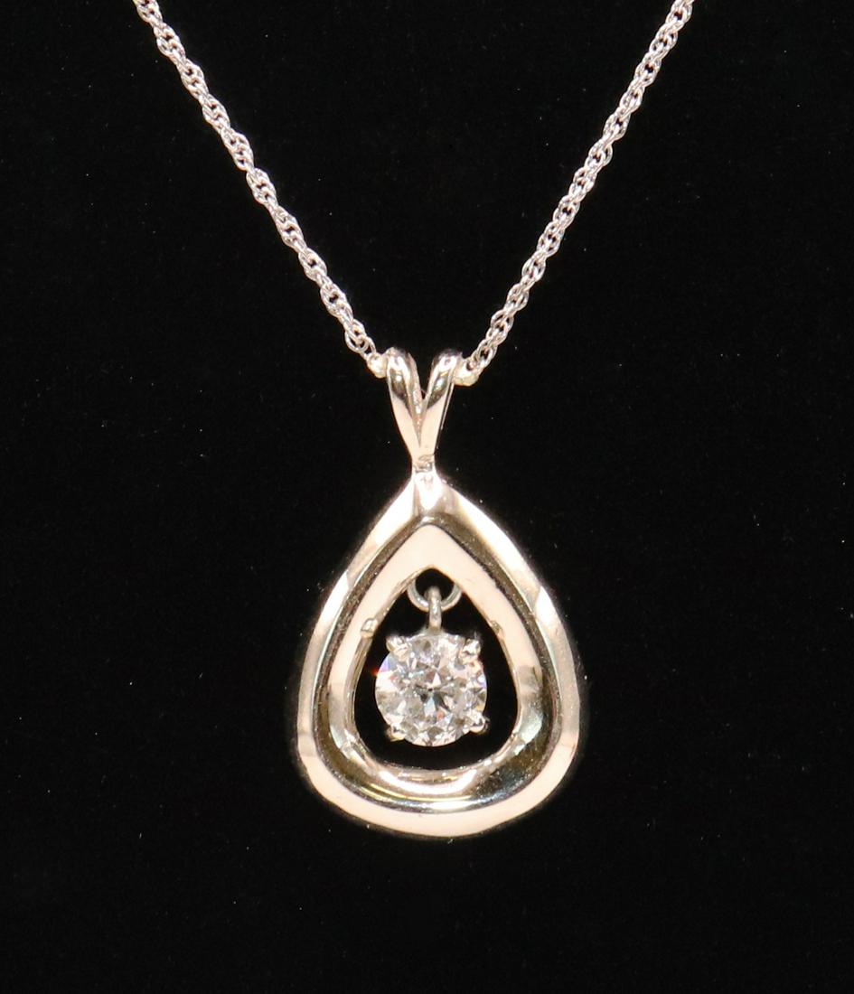 14K WHITE GOLD .50 CARAT DIAMOND PENDANT (1 of 3)