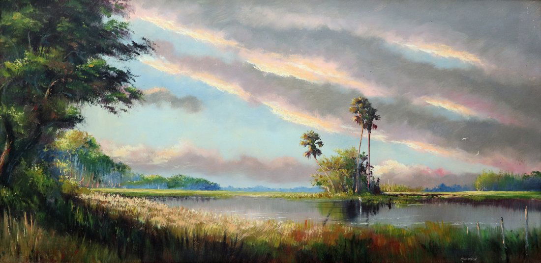 HAROLD NEWTON CLOUDY SKY HIGHWAYMEN PAINTING (1 of 6)