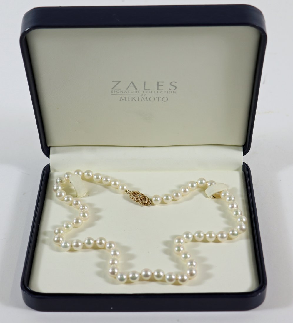 ZALES MIKIMOTO 14K PEARL STRAND NECKLACE (1 of 5)