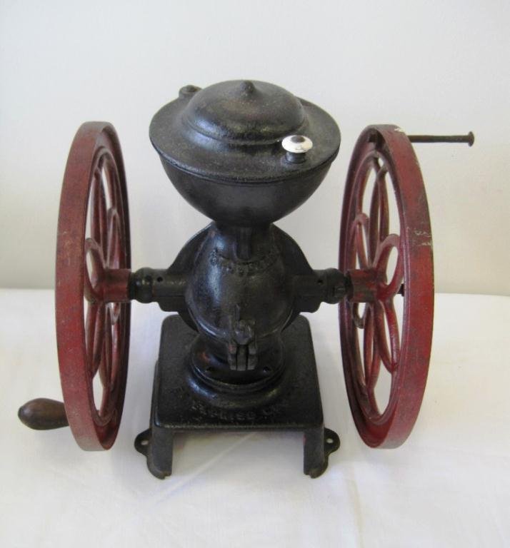 ENTERPRISE COFFEE GRINDER: One Handle Missing Wood.