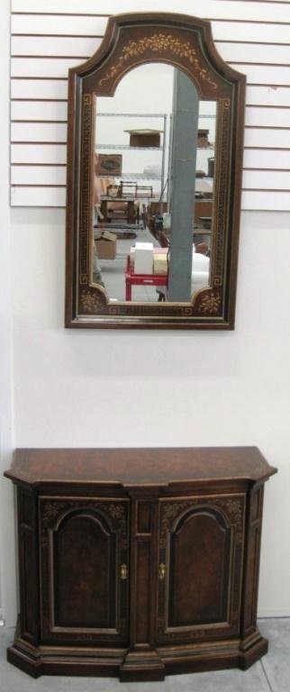 DREXEL HALL TABLE & MIRROR: Mirror 25" x 44 1/2" - Table 30" Tall 34" Wide.