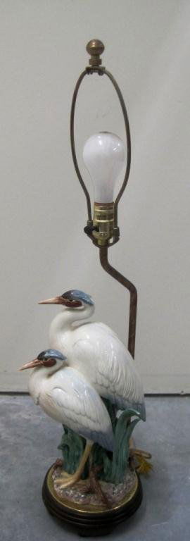 FREDERICK COOPER EGRET LAMP: Lamp Totals 33" Tall, Egret Measures 15" Tall.