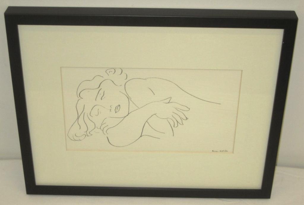 HENRI MATISSE PEN & INK DRAWING: 9 1/2" x 5 1/2"
