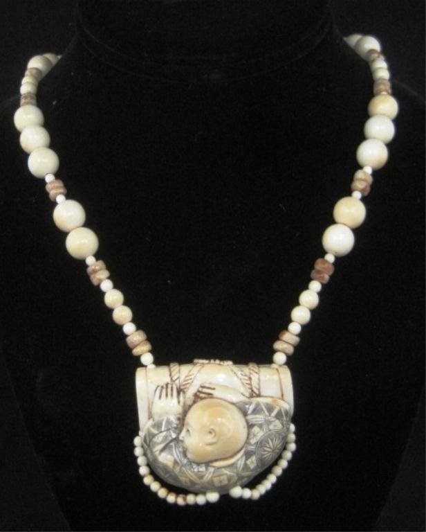32" IVORY NETSUKE NECKLACE