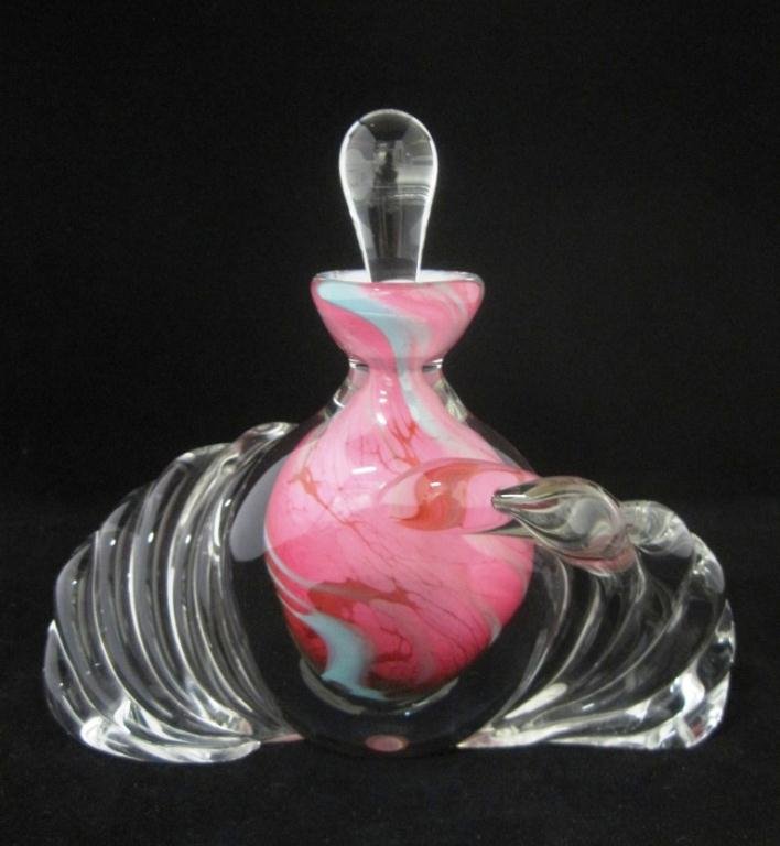 PERFUME BOTTLE SIGNED HAL DAVID BERGER: 8" Wide.