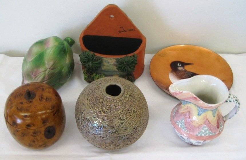 MACKENZIE CHILD'S BOVANO ENAMEL & MORE: Mackenzie Child's Pitcher, Denise Meeks, & More.