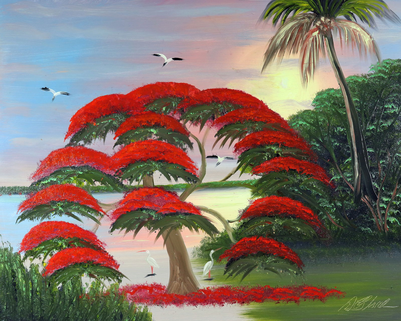AL BLACK POINCIANA TREE HIGHWAYMEN PAINTING (1 of 5)