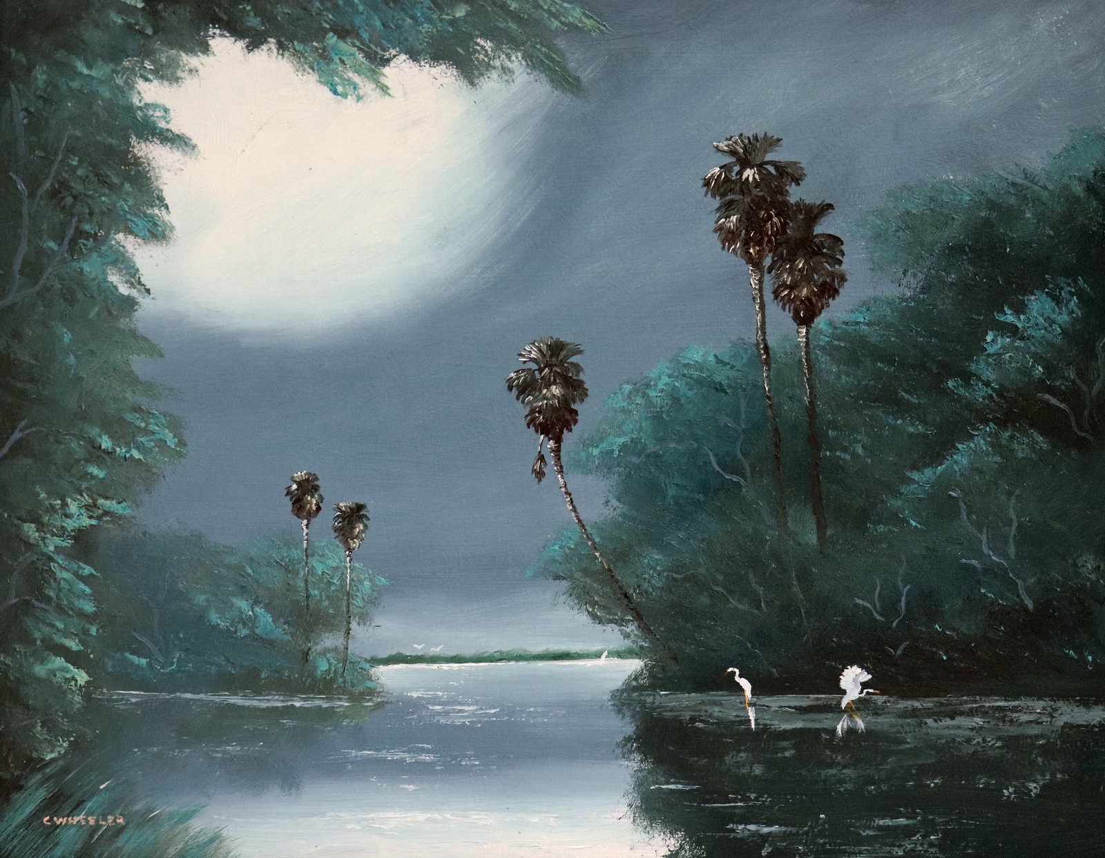 CHICO WHEELER NIGHT RIVER HIGHWAYMEN PAINTING (1 of 5)