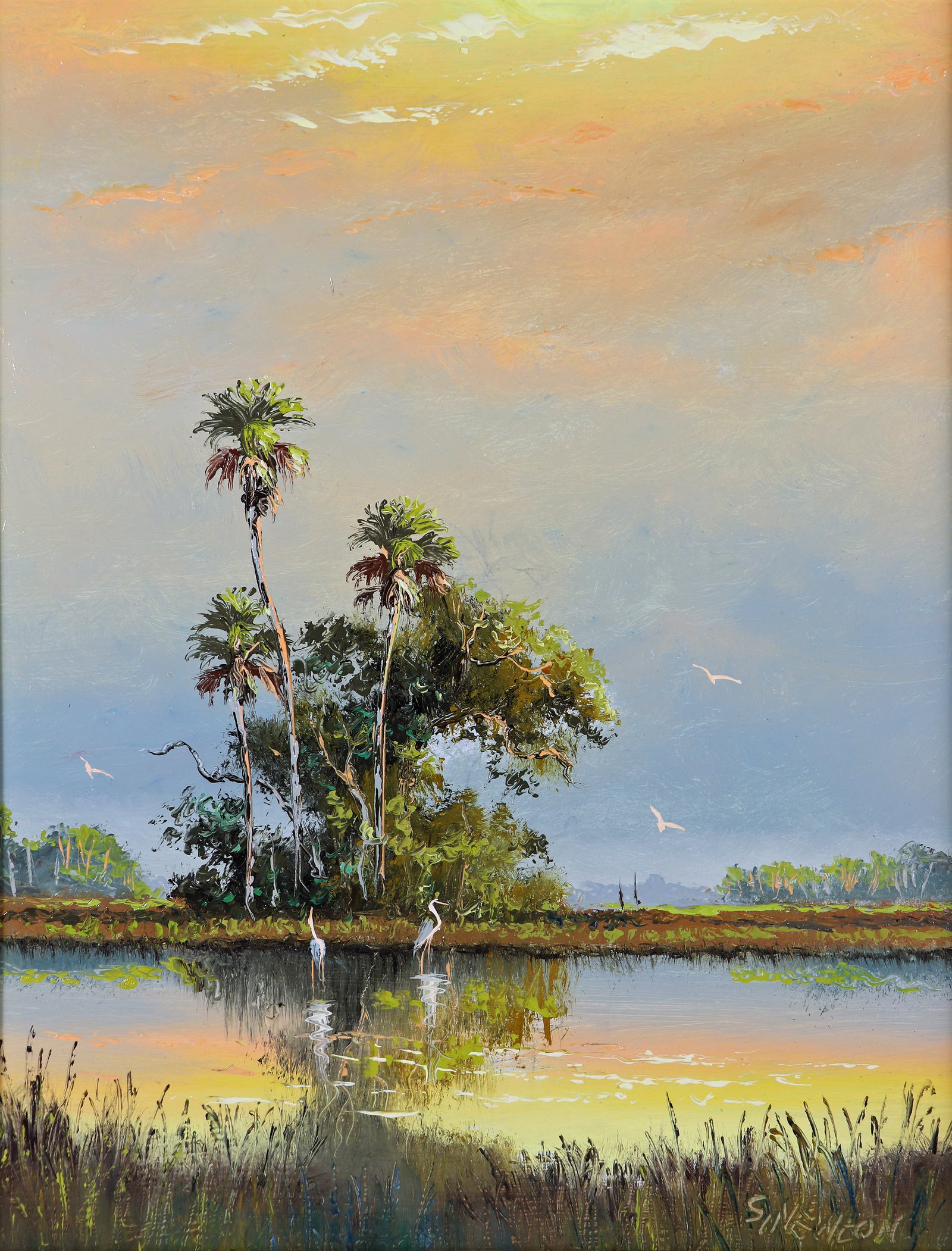 SAM NEWTON SUNSET PALMS HIGHWAYMEN PAINTING (1 of 5)